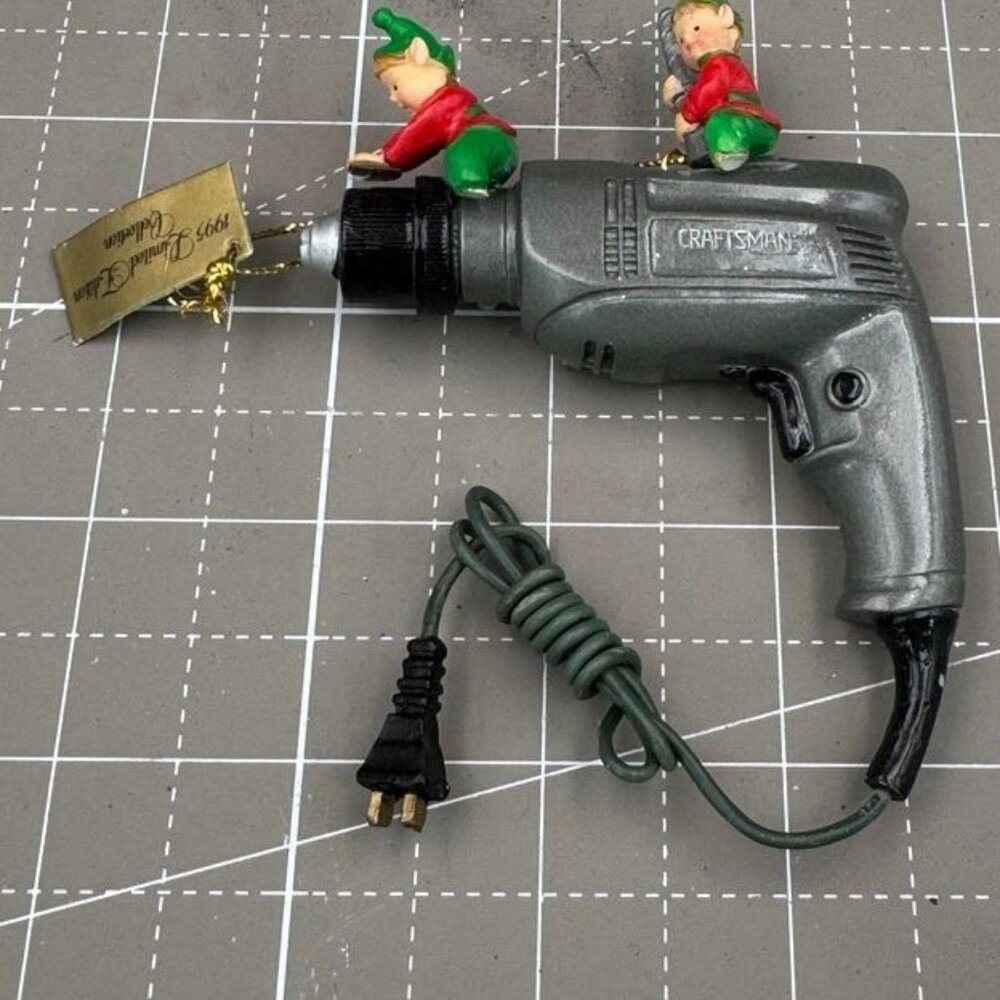 1995 Limited Edition Mr Christmas Craftsman Drill Ornament READ